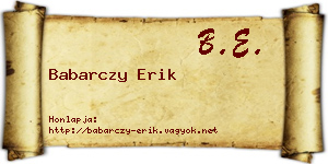 Babarczy Erik névjegykártya